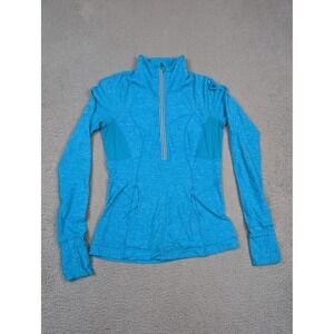 Lululemon Pullover Womens 6 Blue Half Zip‎ Running Long Sleeve Thumbholes Yoga